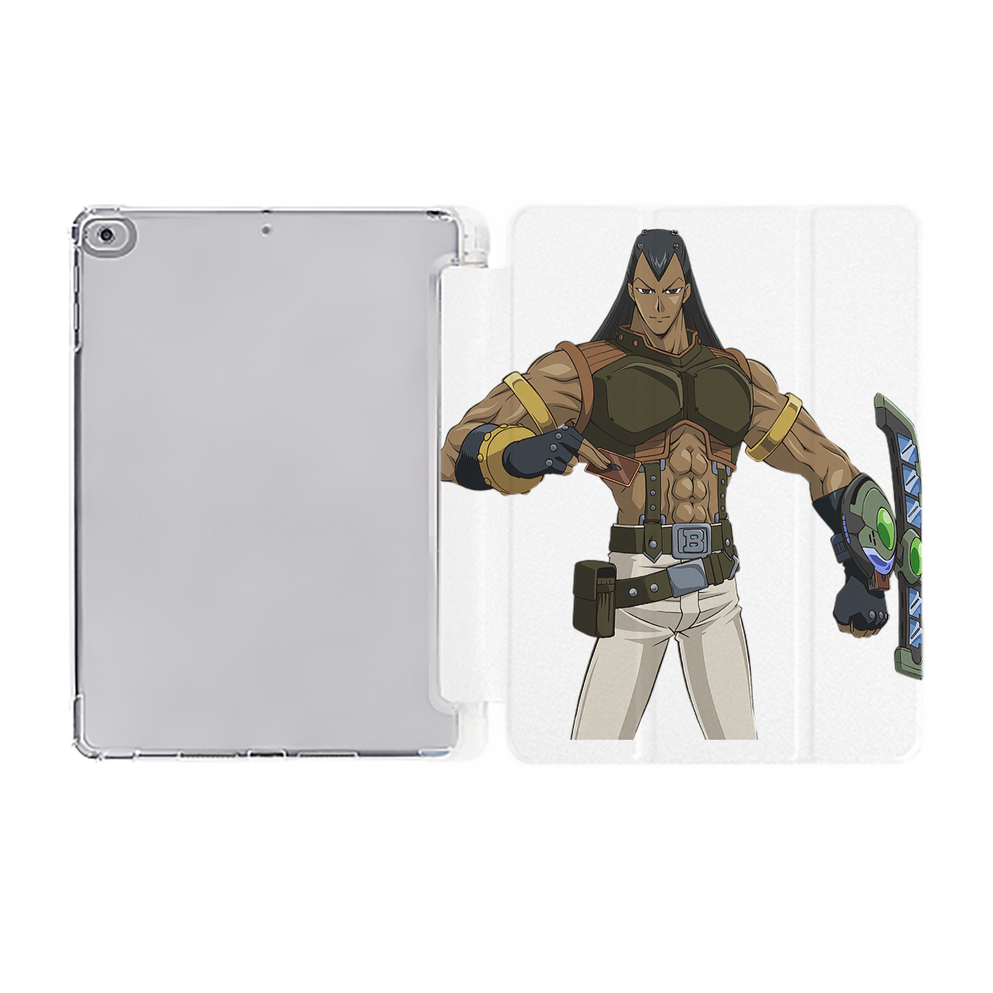 （画像用） 遊☆戯☆王 Yu-Gi-Oh! IPad ケース ペン収納付き 三つ折りスタンド PUレザー×シリコン 対応機種9.5/10.5/10.9インチ